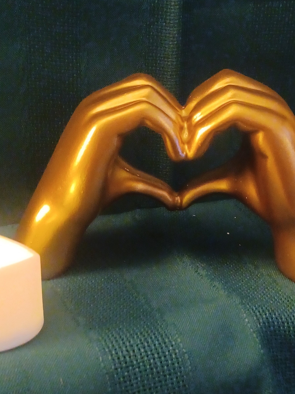 Decorative Heart Hands Sculpture - Gold Home Art